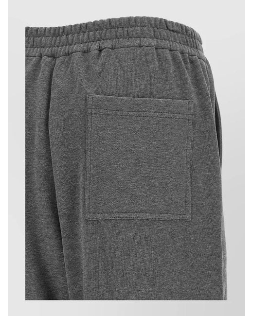 Brunello Cucinelli Gray Wide Leg Cotton Lounge Trousers