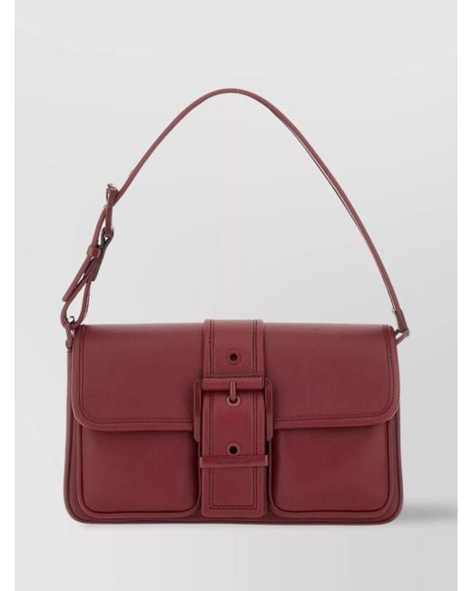 Michael Kors Purple Shoulder Bags With Adjustable Strap And Buckle Detail