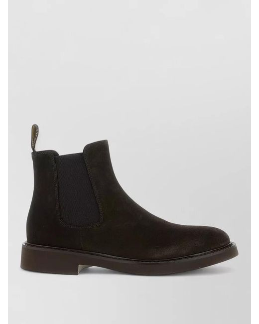 Doucal's Black Leather Ankle Boots for men