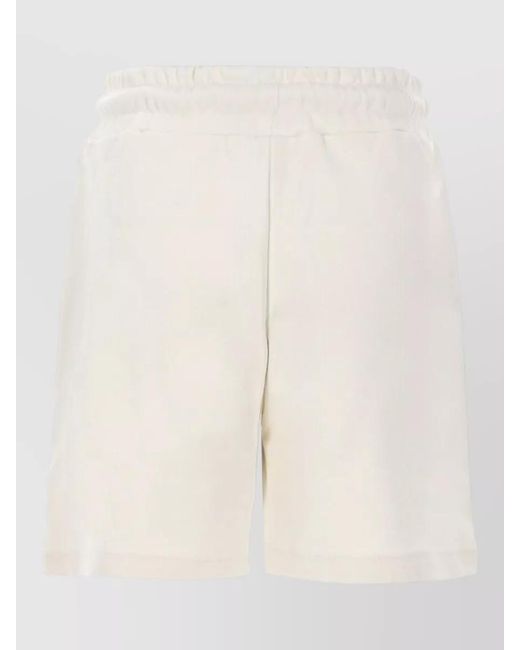 Versace Jeans Couture Natural Logo Shorts Relaxed Fit Elastic Waistband Drawstring