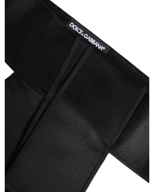 Dolce & Gabbana Black Silk Satin Wide Waist Belt