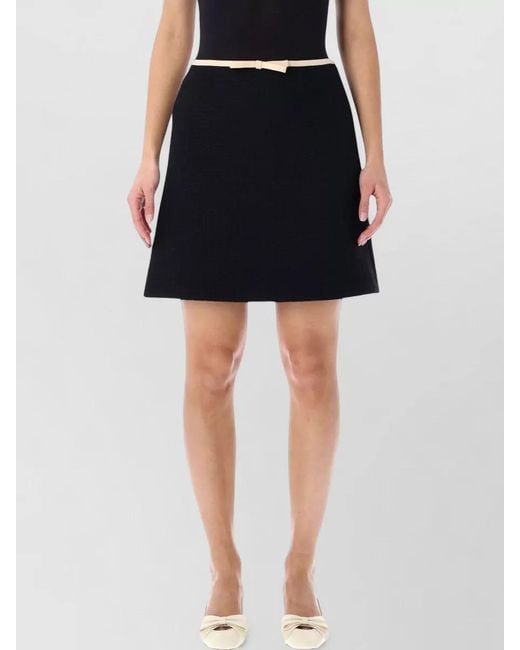 Valentino Garavani Black Tweed Mini Skirt
