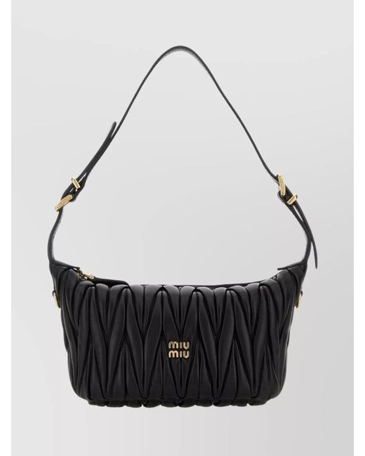 Miu Miu Black Leather Luggage Bag