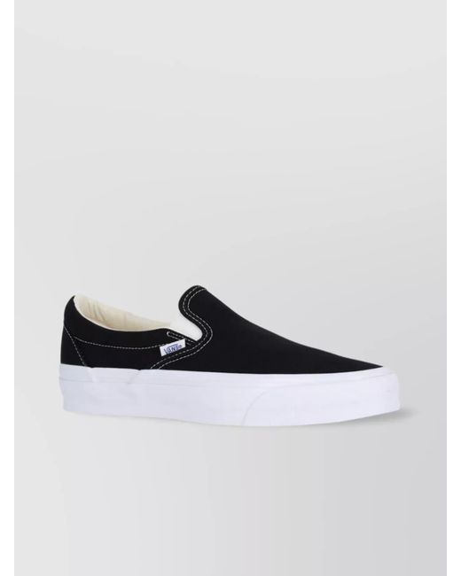 Vans White Stitching Contrast Slip-On Rubber Sole Sneakers for men