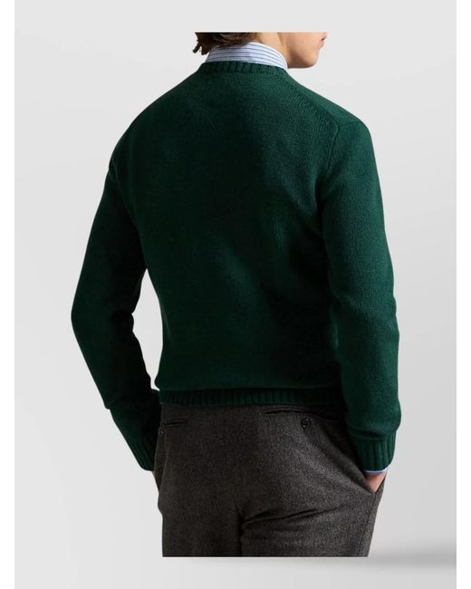 Polo Ralph Lauren Green Wool Cashmere Regular-Fit Crewneck Jumper for men