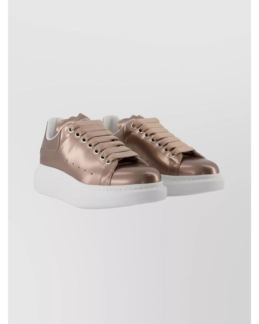 McQueen Natural Leather Oversized Low-Top Sneakers