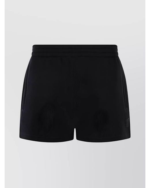 Alexander Wang Black Logo-Print Terry Mini Shorts