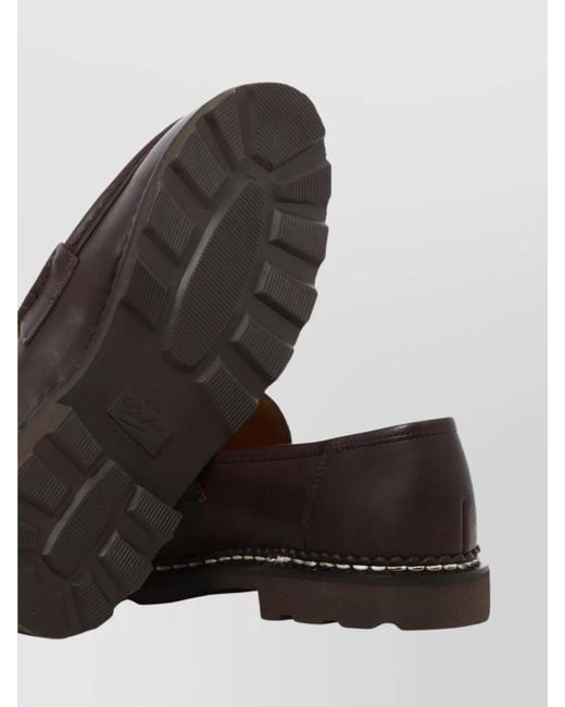Paraboot Brown Loafers Penny Strap Round Toe for men