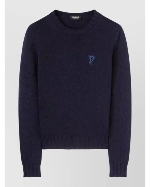 Dondup Blue Knitwear Crew Neck Sweater Long Sleeves