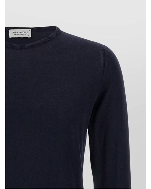 John Smedley Blue Cotton Crew-Neck Long-Sleeve Jumper for men