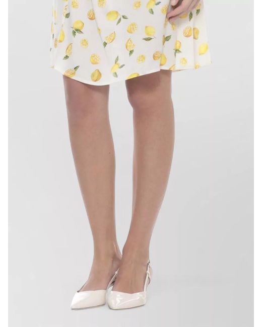 Mar De Margaritas Metallic Knee Length Dress Lemon Motif