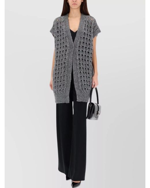 Herno Gray Vest With Perforated Workmanship