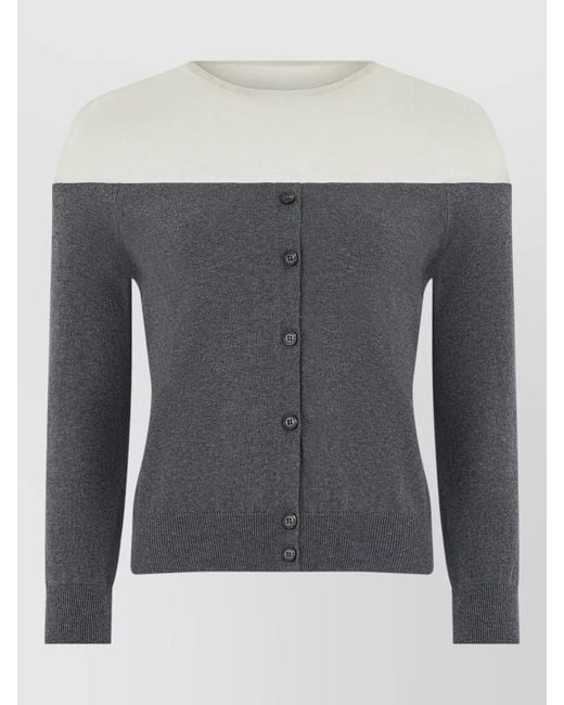 MM6 by Maison Margiela Gray Cotton Cardigan Transparent Insert Detail