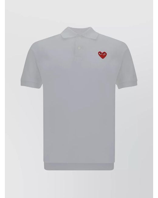 COMME DES GARÇONS PLAY Gray Logo Patch Polo Shirt for men