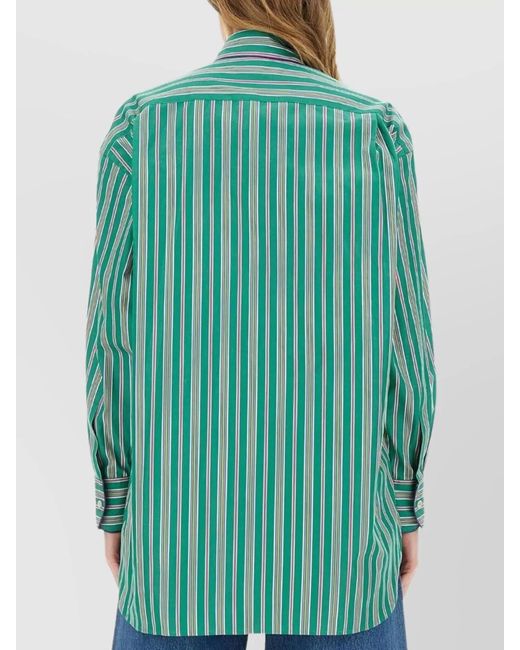 Etro Green Relaxed Stripes Shirt