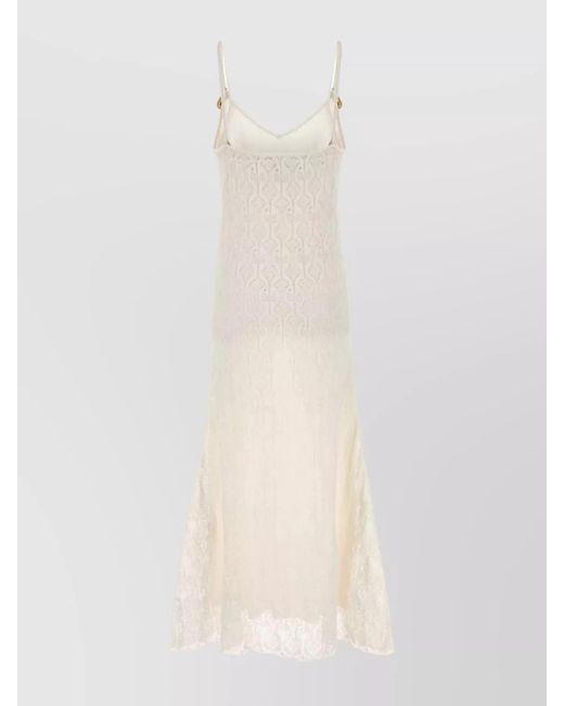 Bottega Veneta White Lace Midi Dress