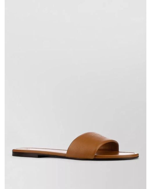 Céline White Flat Sole Open Toe Beach Slide Sandal