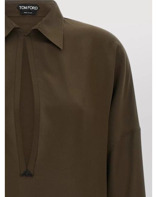 Tom Ford Green Long Sleeve Tunic Dress Keyhole Detail