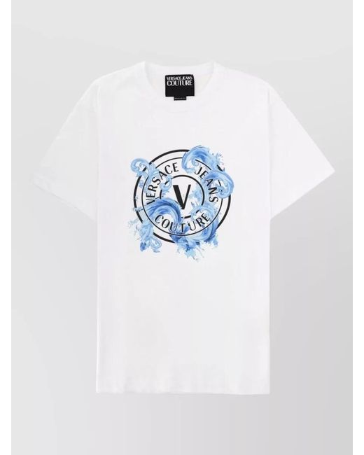 Versace Jeans Couture White Short Sleeve Crew Neck Graphic T Shirt for men