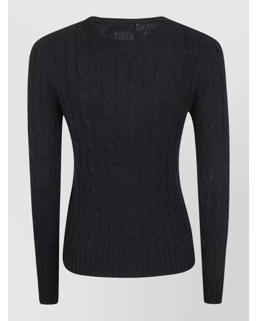 Polo Ralph Lauren Blue Julianna Cable Knit Crew Neck Sweater
