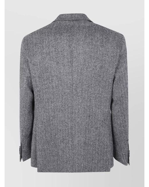 Tagliatore Gray Virgin Wool Jacket for men