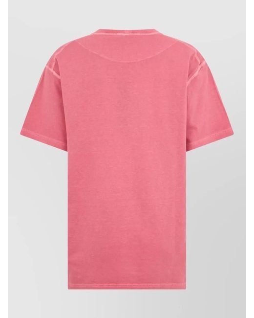 Stone Island Pink Short Sleeve Round Neck Cotton T-Shirt for men