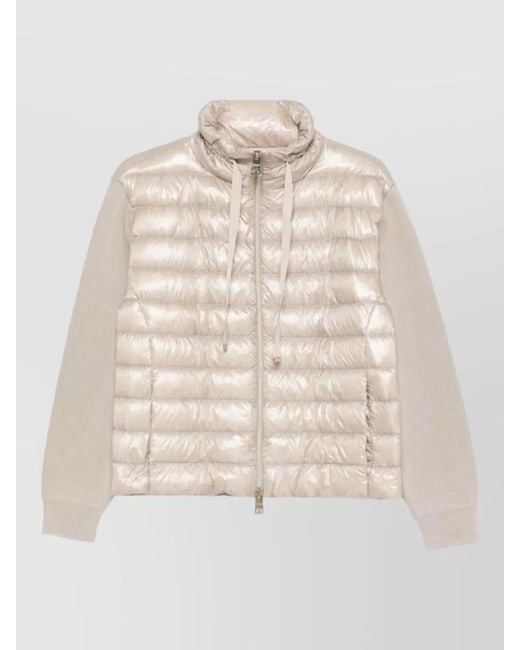 Herno Natural Down Jacket High Neck Long Sleeves