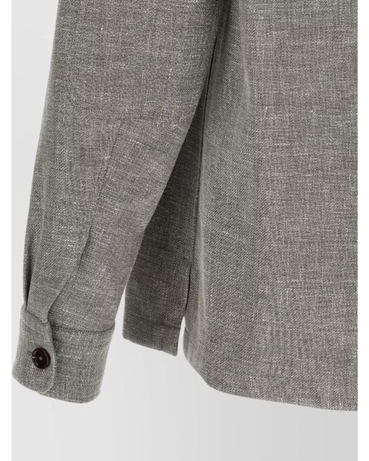 Zegna Gray Regular Woven Shirt for men