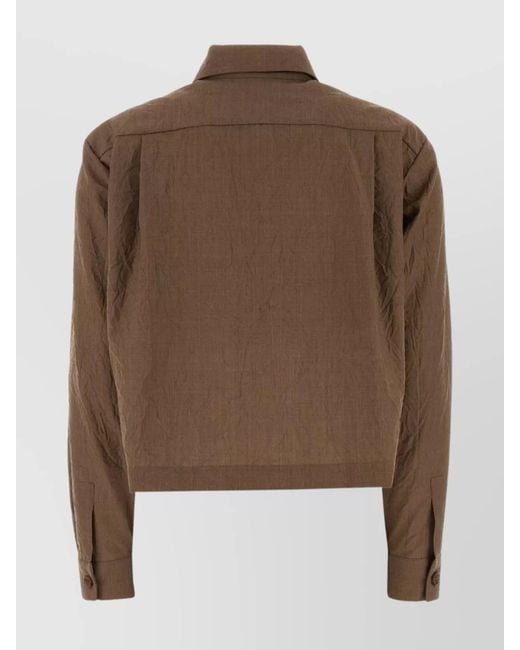 Max Mara Brown Virgin Wool Cropped Jacket