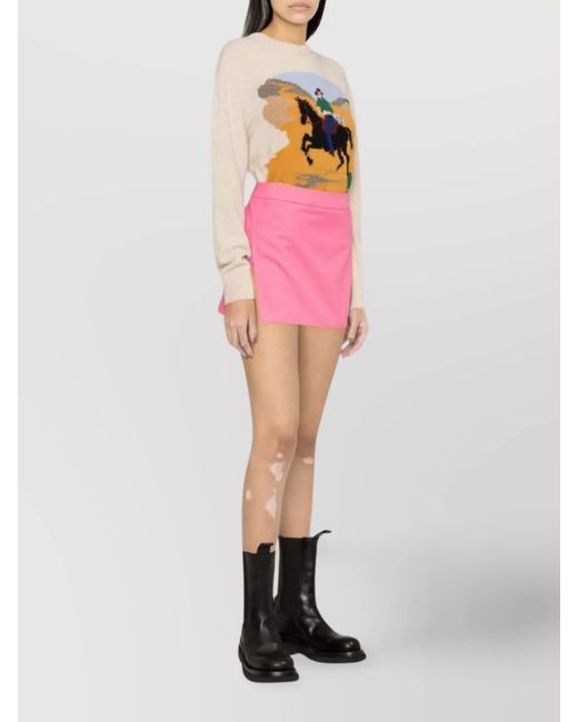 Palm Angels Pink High-Rise A-Line Mini Skirt