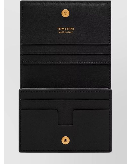 Tom Ford Black Leather Compact Wallet