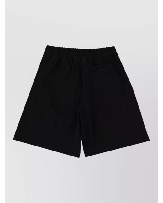 MSGM Black Logo Drawstring Shorts And Back Pocket for men