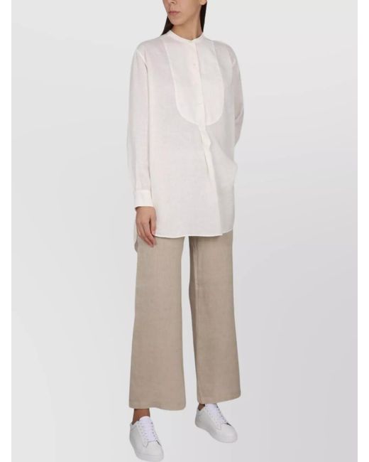Aspesi White Linen Tunic Shirt