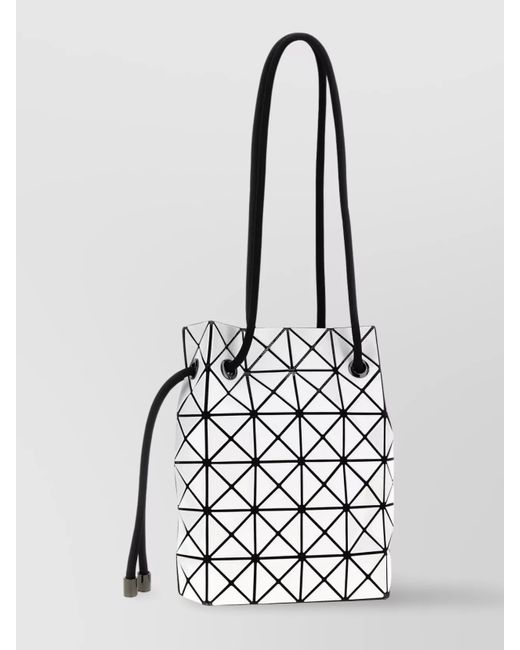 Issey Miyake White Strap Adjusted Geometric Bucket Bag