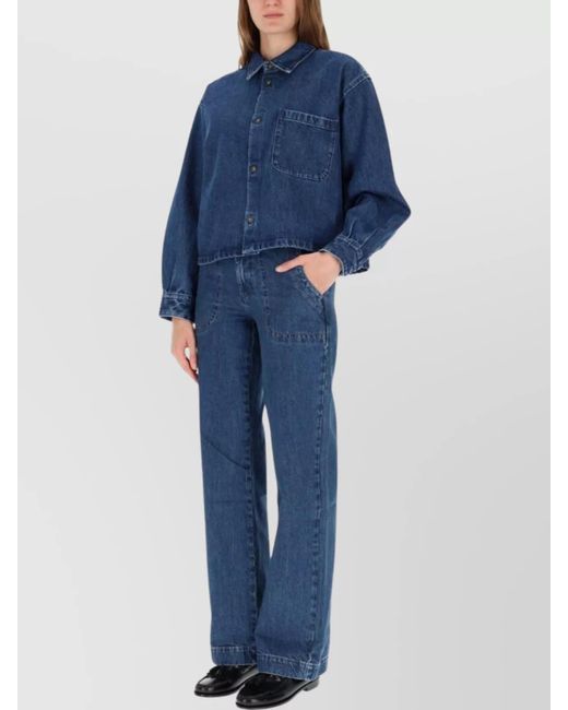 A.P.C. Blue Organic Cotton Samantha Shirt Jacket