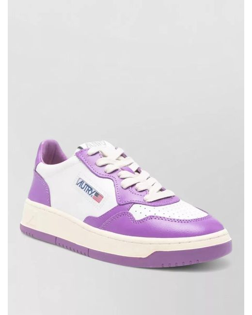 Autry Pink Leather Low-Top Sneakers