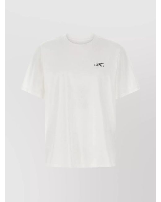 MM6 by Maison Margiela White Crew Neck Graphic Print Short Sleeves T-Shirt for men