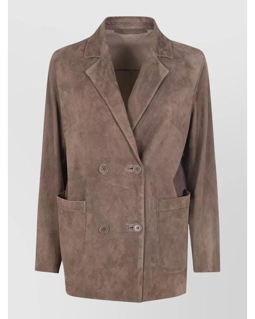 Salvatore Santoro Brown Tailored Jacket Buttons Front Pockets Long Sleeves Lapels