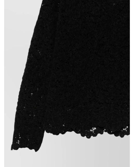 Semicouture Black Calanthe Lace Knit V Neck Sweater