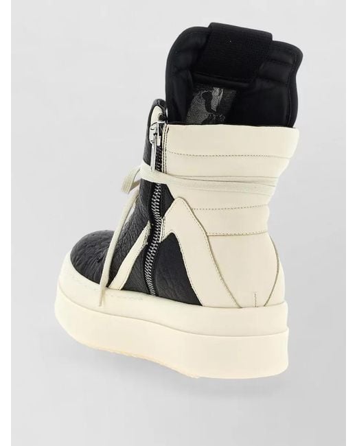 Rick Owens Black Geometric High Top Mega Bumper Sneakers for men