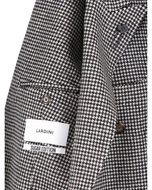 Lardini Gray Double Breasted Blazer Houndstooth Pattern Buttons for men