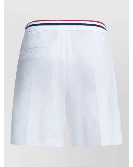 Brunello Cucinelli White Tailored Shorts Pleats Elastic Waist Back Pockets