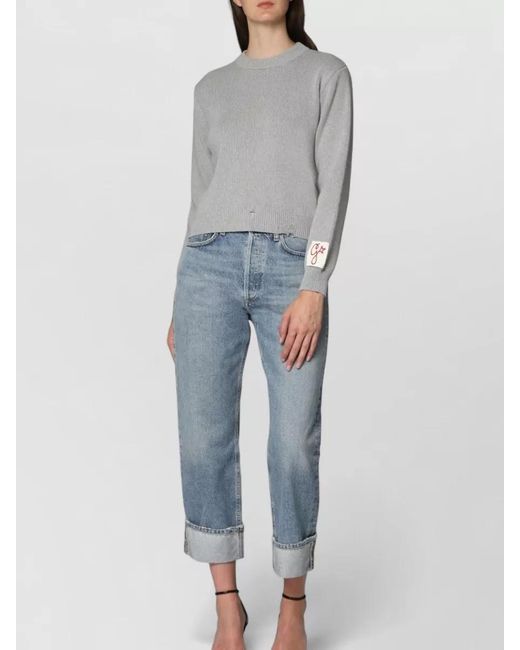 Golden Goose Deluxe Brand Gray Cotton Distressed Crew-Neck Sweatshirt