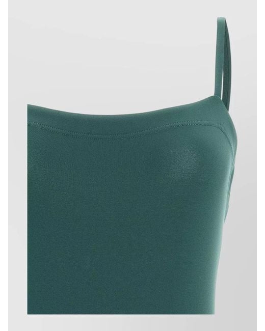 Eres Green Microfiber Straight Neckline One-Piece Swimsuit