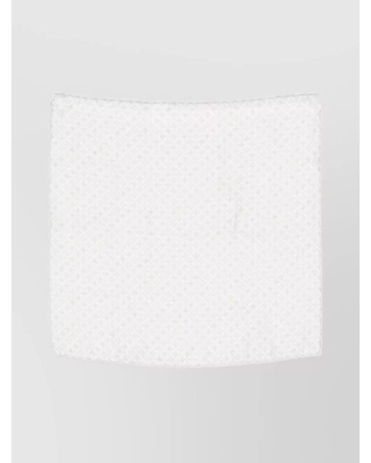 Brunello Cucinelli White Silk And Linen Pocket Handkerchief for men