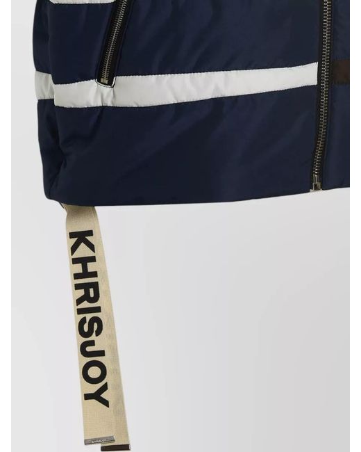 Khrisjoy Blue Cactus Padded Sleeveless Vest High Collar for men