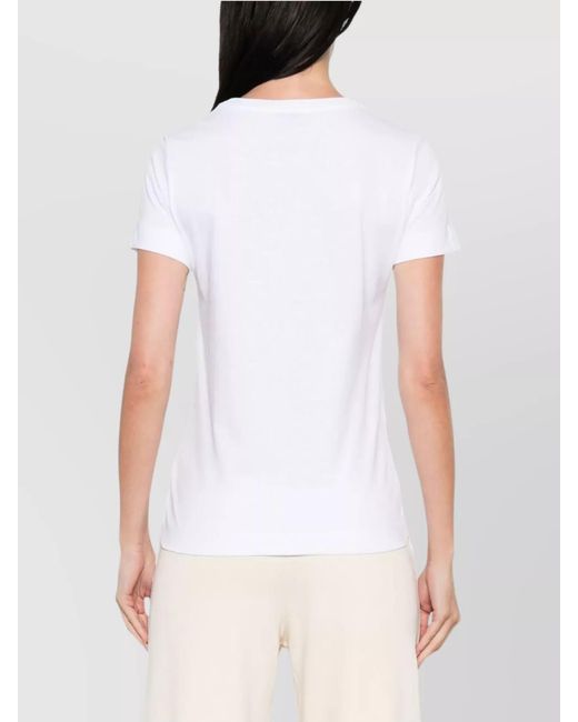 Pinko White Cotton Logo T-Shirt