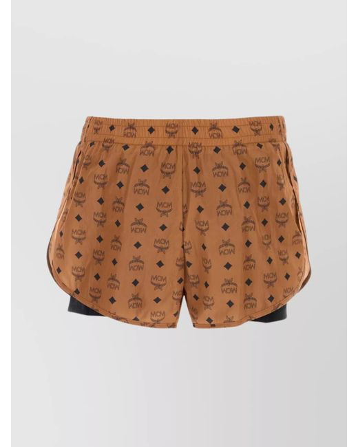 MCM Brown Printed Nylon Shorts for men