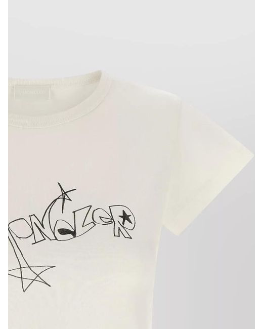 Moncler Natural Graphic Print T-Shirt