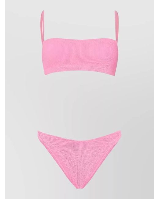 Hunza G Pink Textured Bikini